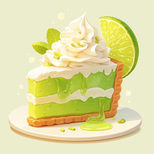 Vector helado de key lime pie con crema batida