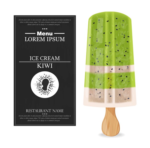 Helado de kiwi