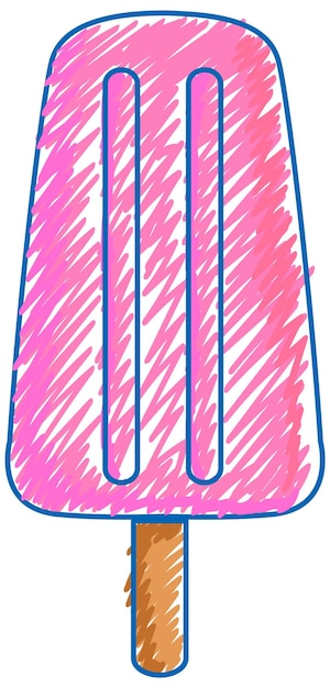 Helado en lápiz color boceto estilo simple
