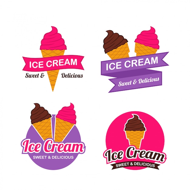 Vector helado logo design vector