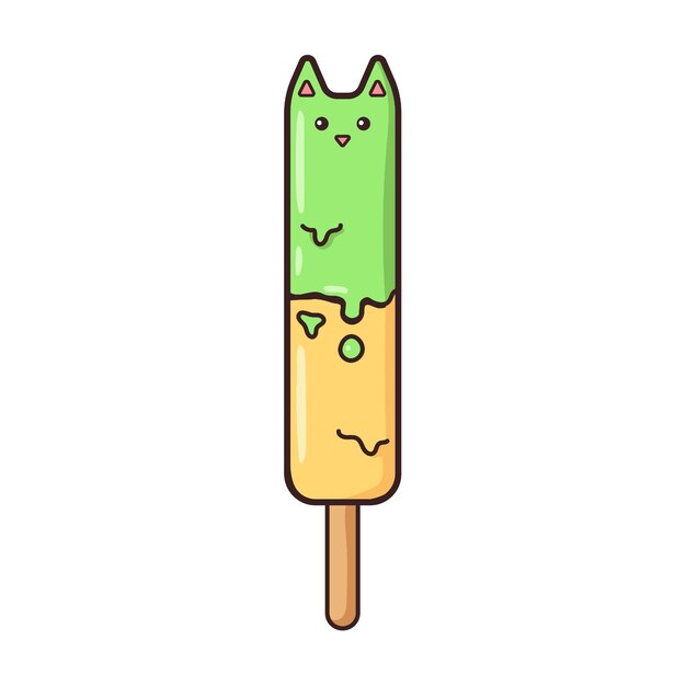 Helado de paleta en forma de gato