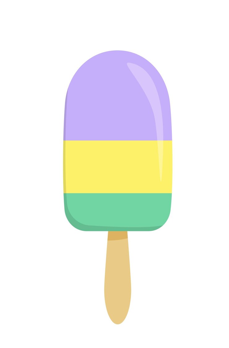 Vector helado. paletas de colores. dibujos animados, plano, vector