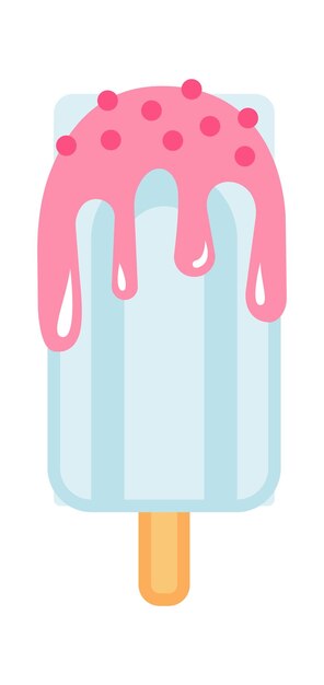 Helado en un palo icono de alimentos dulces ilustración vectorial