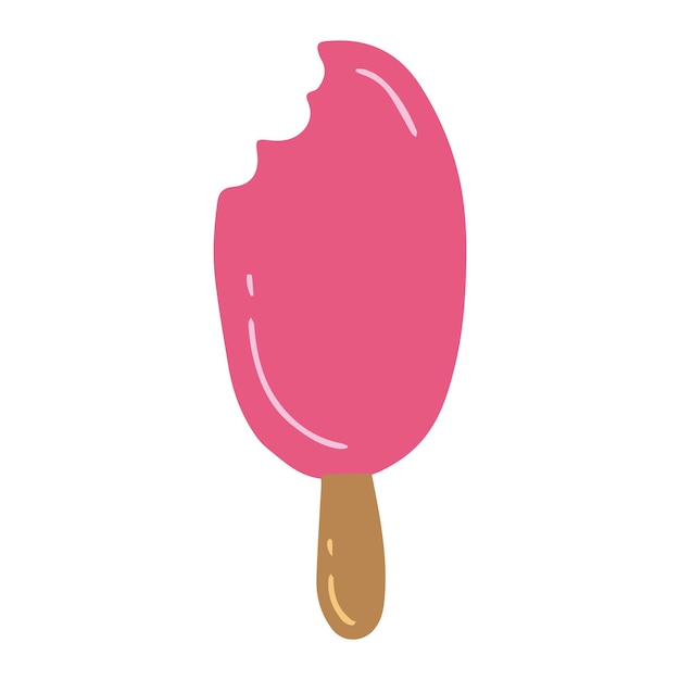 Helado con un palo de madera. ilustración vectorial