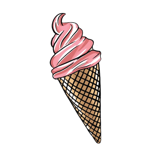 helado pegatina icono vector diseño elemento dibujado a mano