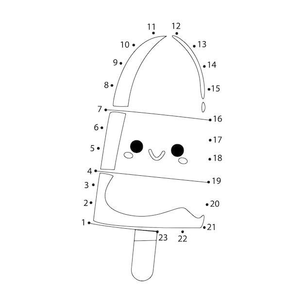 Vector helado punto a punto para niños