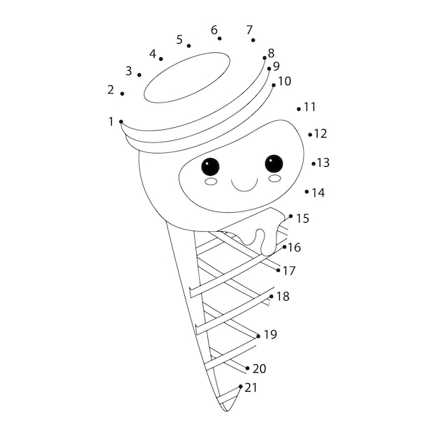 Vector helado punto a punto para niños