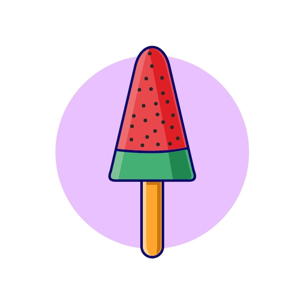 Helado de sandía, icono de ilustración vectorial