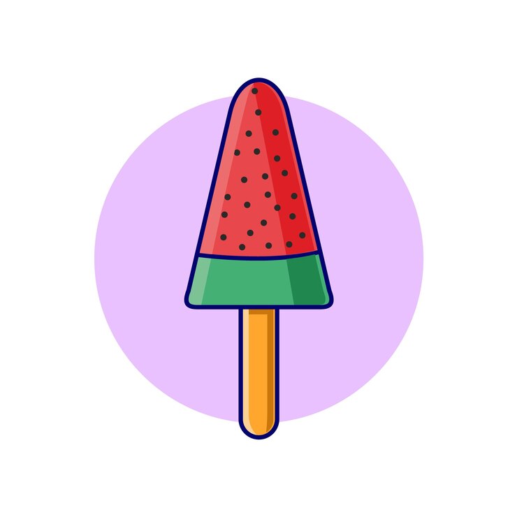 Helado de sandía, icono de ilustración vectorial