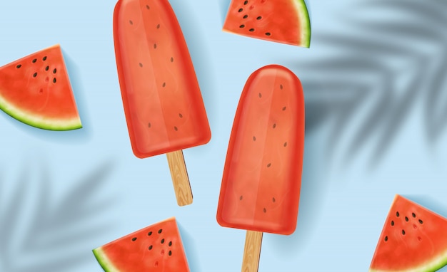 Vector helado de sandia