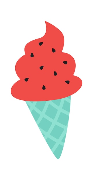 Vector helado de sandía