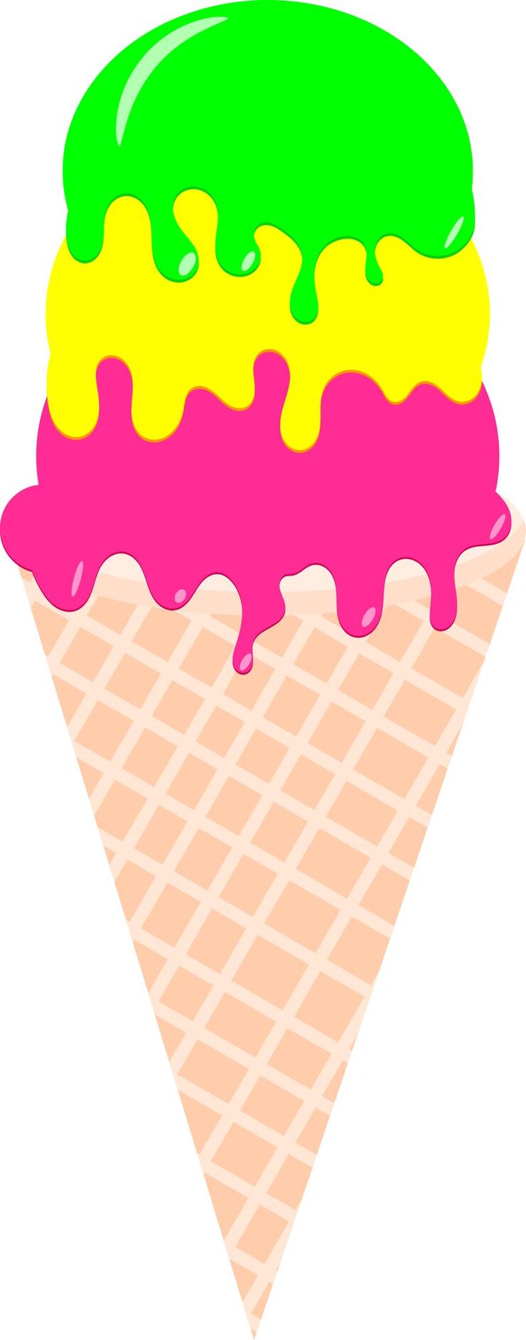 Vector helado en una taza de gofre