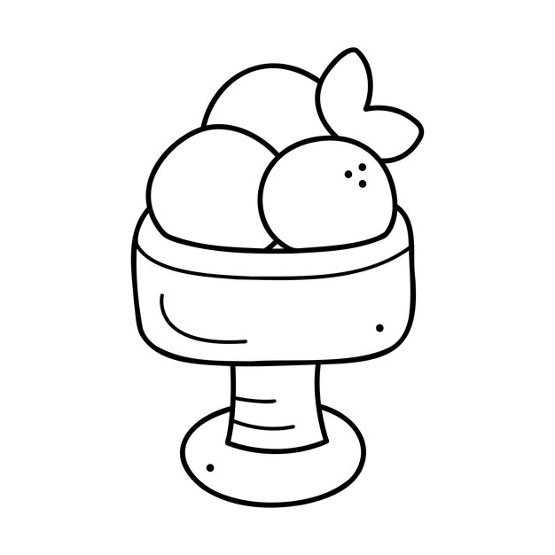 Helado en un tazón con contorno negro Arte de clips para sus proyectos