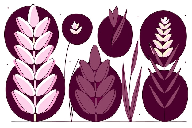 Heliconia flor acuarela colección de pintura concepto ilustración arte vectorial sobre fondo blanco
