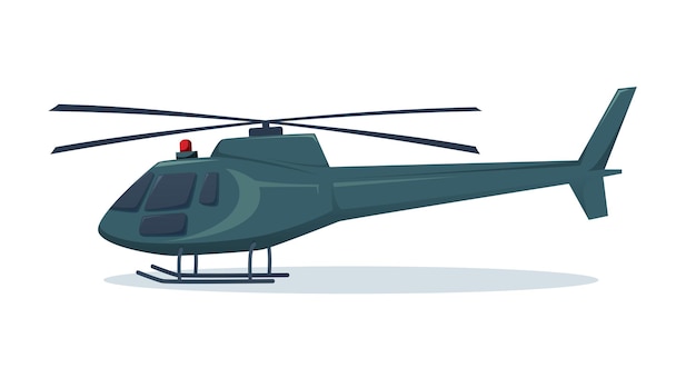 Helicóptero avión vehículo aislado vector ilustración