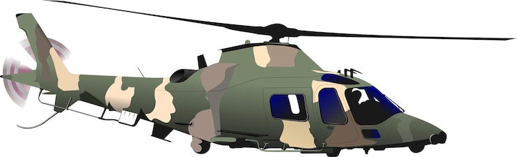 Vector helicóptero de combate de la fuerza aérea vector 3d ilustración
