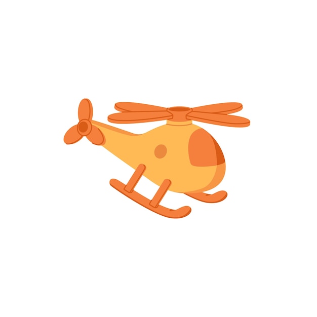 Helicóptero de juguete volador Transporte aéreo para niños Pequeño objeto infantil para jugar Juguete preescolar Ilustración vectorial plana aislada en fondo blanco