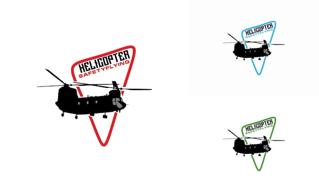 Helicóptero Logo diseños insignia Vector plantilla