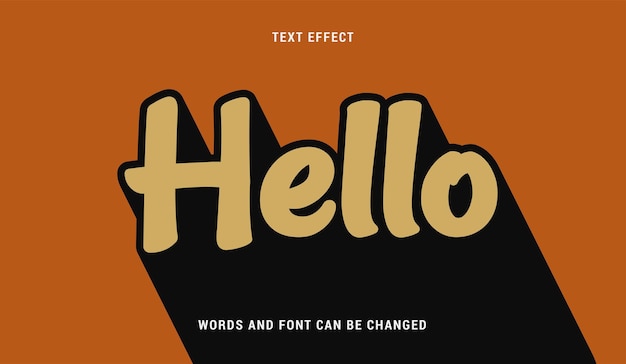 hello efecto de texto clásico editable eps cc