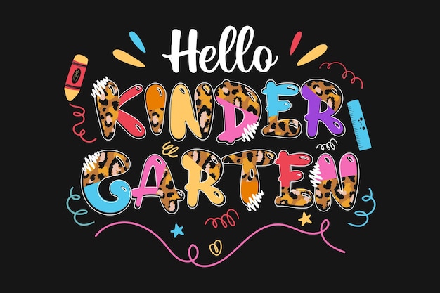 Hello kindergarten regreso a la escuela camiseta para niños