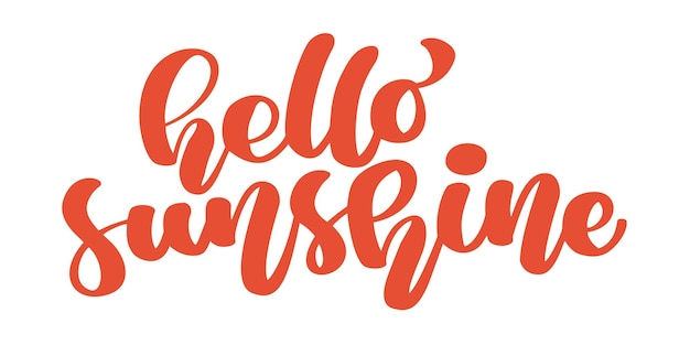 Hello Sunshine Calligraphy citas inspiradoras y motivacionales verano Pincel pintado a mano