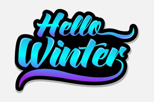 Vector hello winter - tipografía