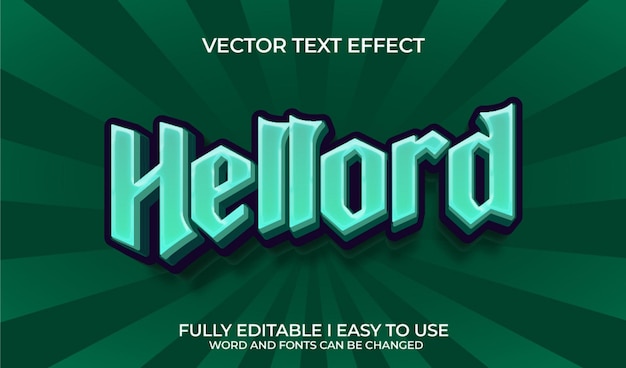 Hellord Efecto de texto vectorial 3D totalmente editable