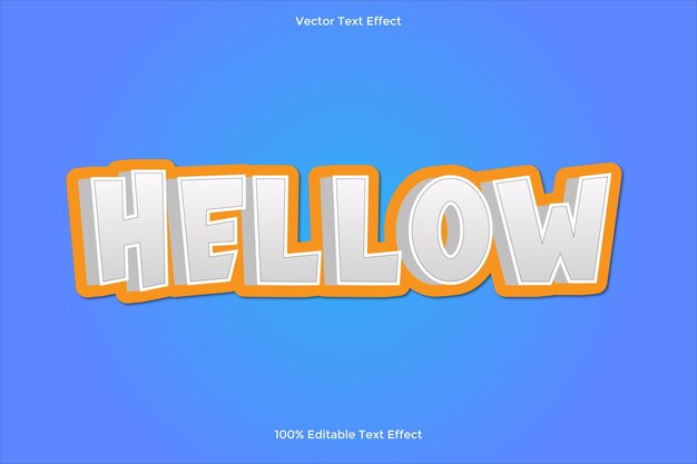 Hellow 3d efecto de texto vectorial editable