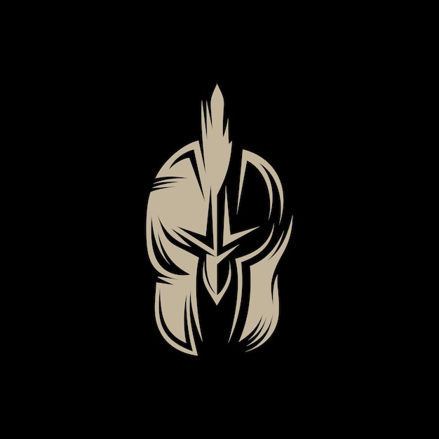 Helm espartano fuerte plantilla de diseño de logotipo
