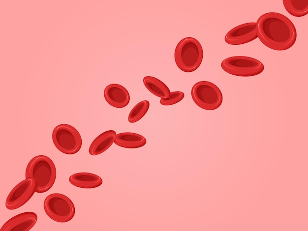 Hemoglobina. Glóbulos rojos que fluyen, eritrocitos. concepto de atención de la salud.