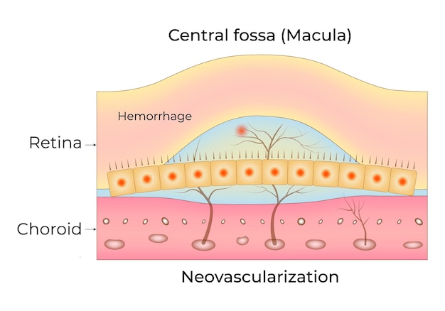 Vector hemorragia de la fosa central de la mácula retina neovascularización vectorial de la coroides