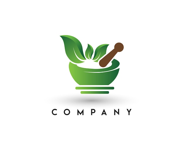 Herbal med logo belleza industria vector