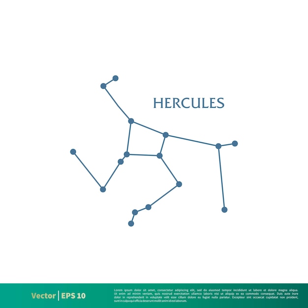 Hercules Constellation Star Icon Vector Logo Plantilla Ilustración Diseño Vector EPS 10