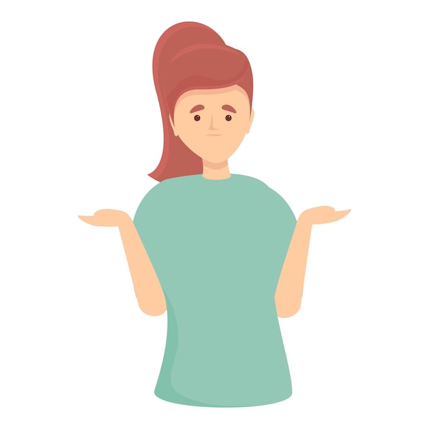 Hermana confundida icono vector de dibujos animados Pregunta de incertidumbre Estrategia compleja