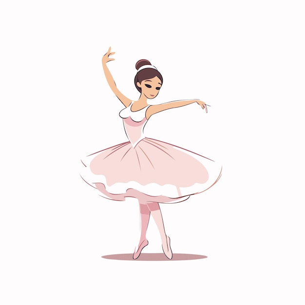 La hermosa bailarina en tutu rosado ilustración vectorial