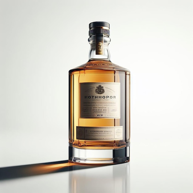 Vector hermosa botella aislada de whisky escocés bourbon whisky de malta única icono de ilustración de vestor
