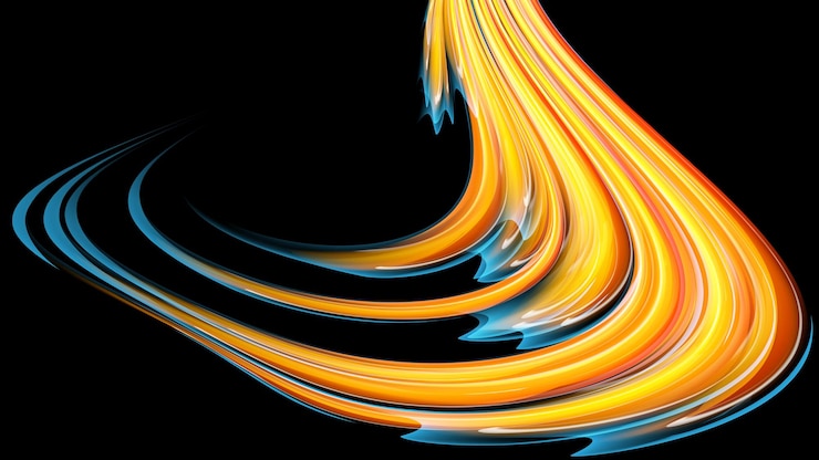 Vector hermosa brillante abigarrada amarillo naranja abstracto enérgico mágico cósmico ardiente neón textura