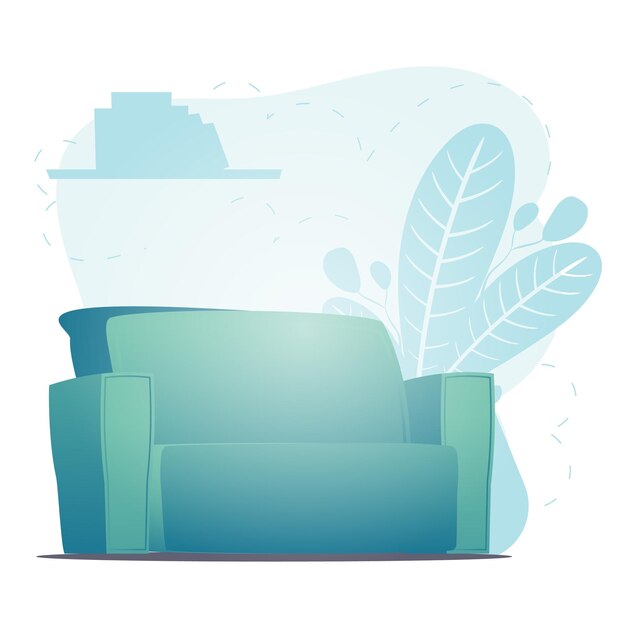 Hermosa cama y planta de interior Fondo con espacio para tu personaje Vector ilustración plana