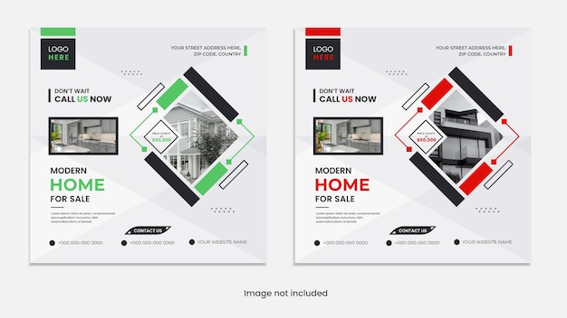 Vector hermosa casa propiedad en venta inmobiliaria publicación en redes sociales diseño creativo