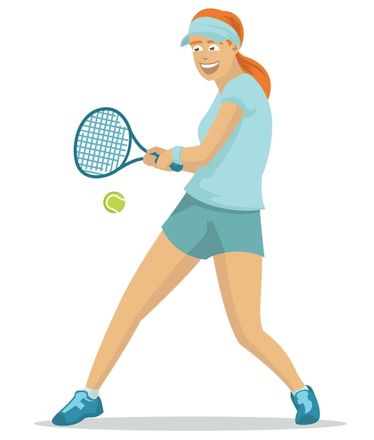 Hermosa chica jugando tenis