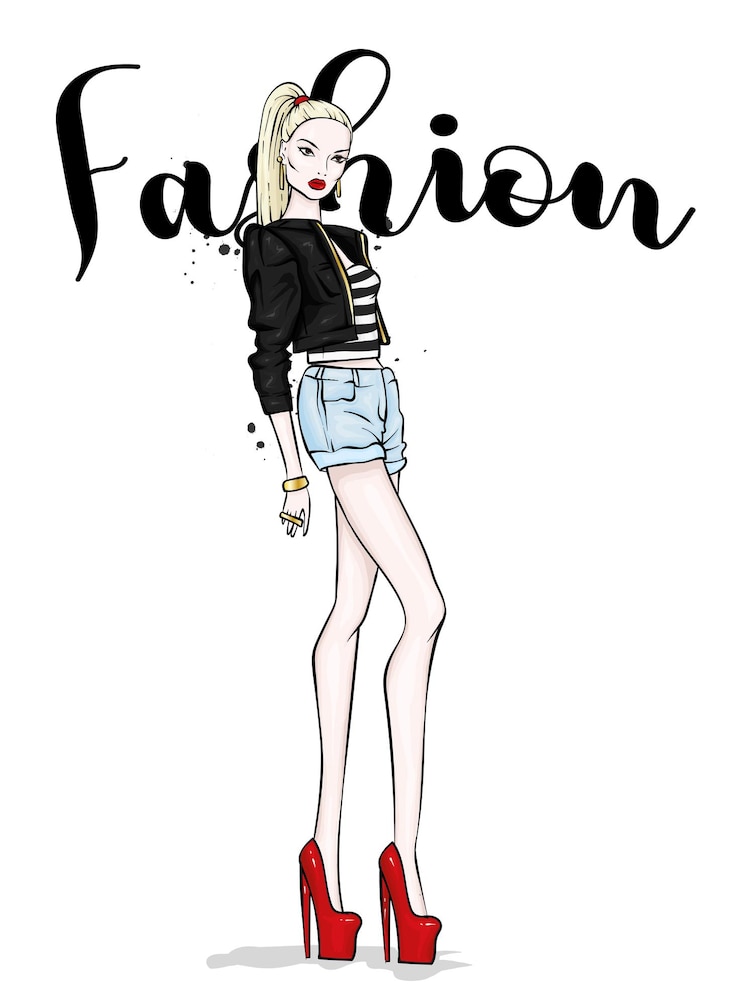Vector hermosa chica en ropa elegante