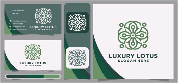 Hermosa colección de flores de loto logotipo de flores de lujo simple y elegante para el logotipo de belleza