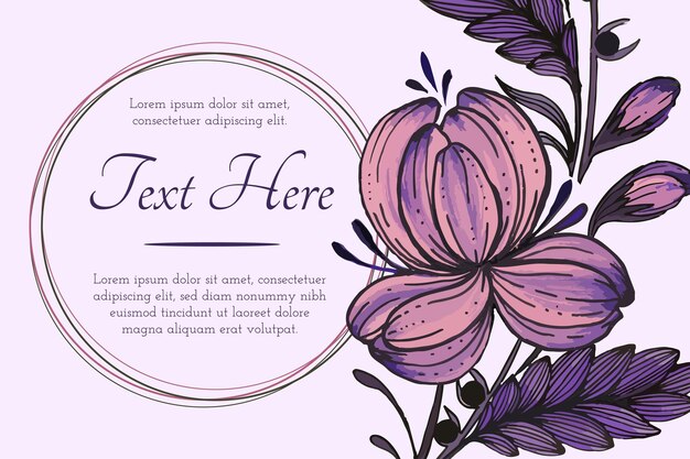 Hermosa composición de flores tarjeta de marco floral