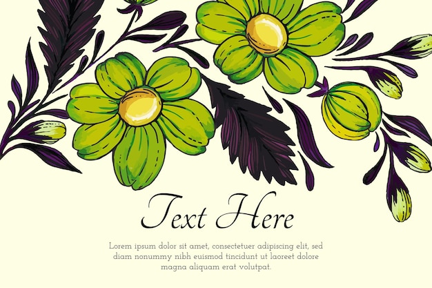 Hermosa composición de flores tarjeta de marco floral