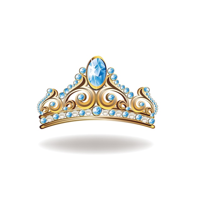 La hermosa corona dorada de la princesa