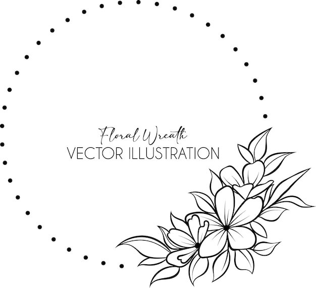 Una hermosa corona de flores que se verá encantadora en las tarjetas de invitación de bodas y logotipos