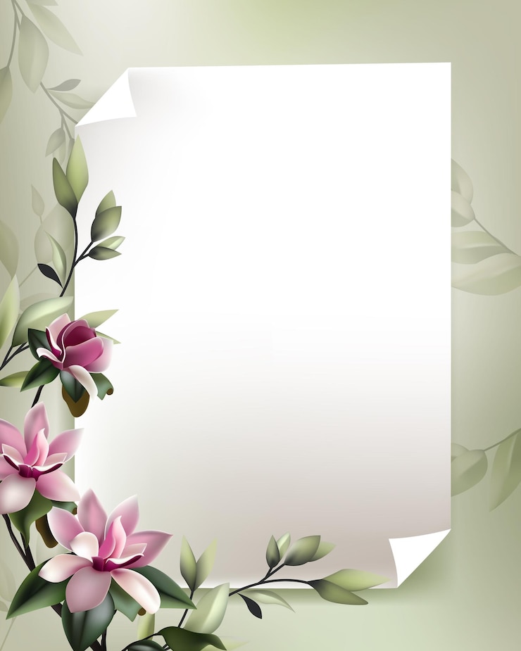 Vector hermosa decoración floral con un papel