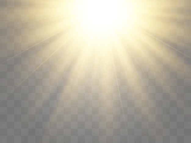 Hermosa estrella brillante Ilustración de un efecto de luz sobre un fondo transparente