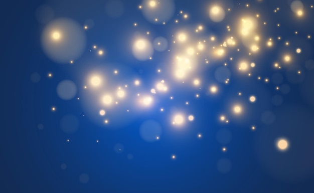 Hermosa estrella brillante. Partículas de polvo mágicas brillantes