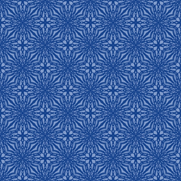 Hermosa estrella de flor azul abstracta y sombreado de tela sin costura patrón étnico fondo gráfico decorativo y arte de la moda